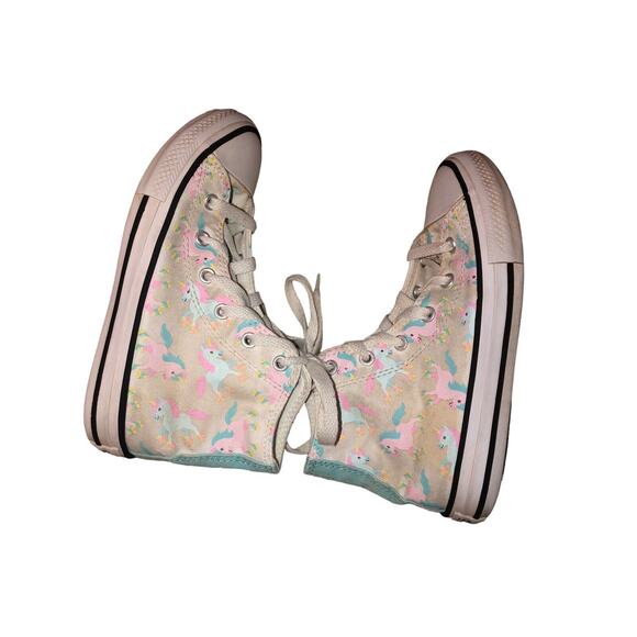 Converse Chuck Taylor Unicorns Hi-Top Sneakers Shoes‎ 669816F Girls Junior Sz 1 - Picture 7 of 13